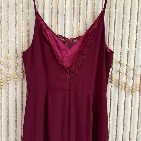 Paper Crown for Anthro Burgundy Slip Tank Maxi Formal Going Out Bridesmaid Dress - Picture 3 of 10